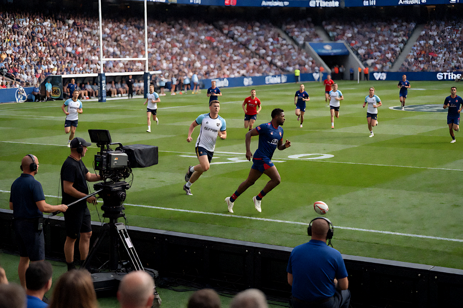 体育赛事高清直播画面与场边摄像机位